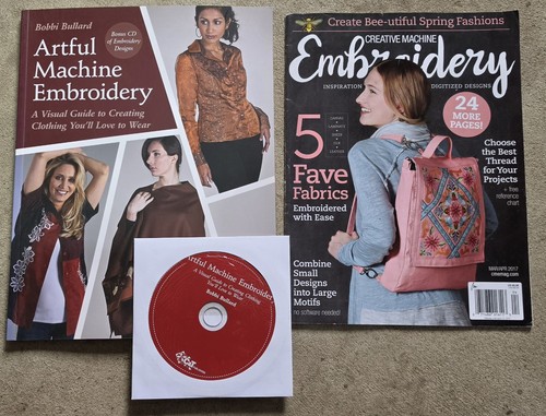 Lot ARTFUL MACHINE EMBROIDERY book CD Bobbi Bullard Creative Clothing Designs 