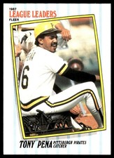 Tony Pena 1987 Fleer League Leaders #35 Pirates MLB READ FREE SHIP AutographDen