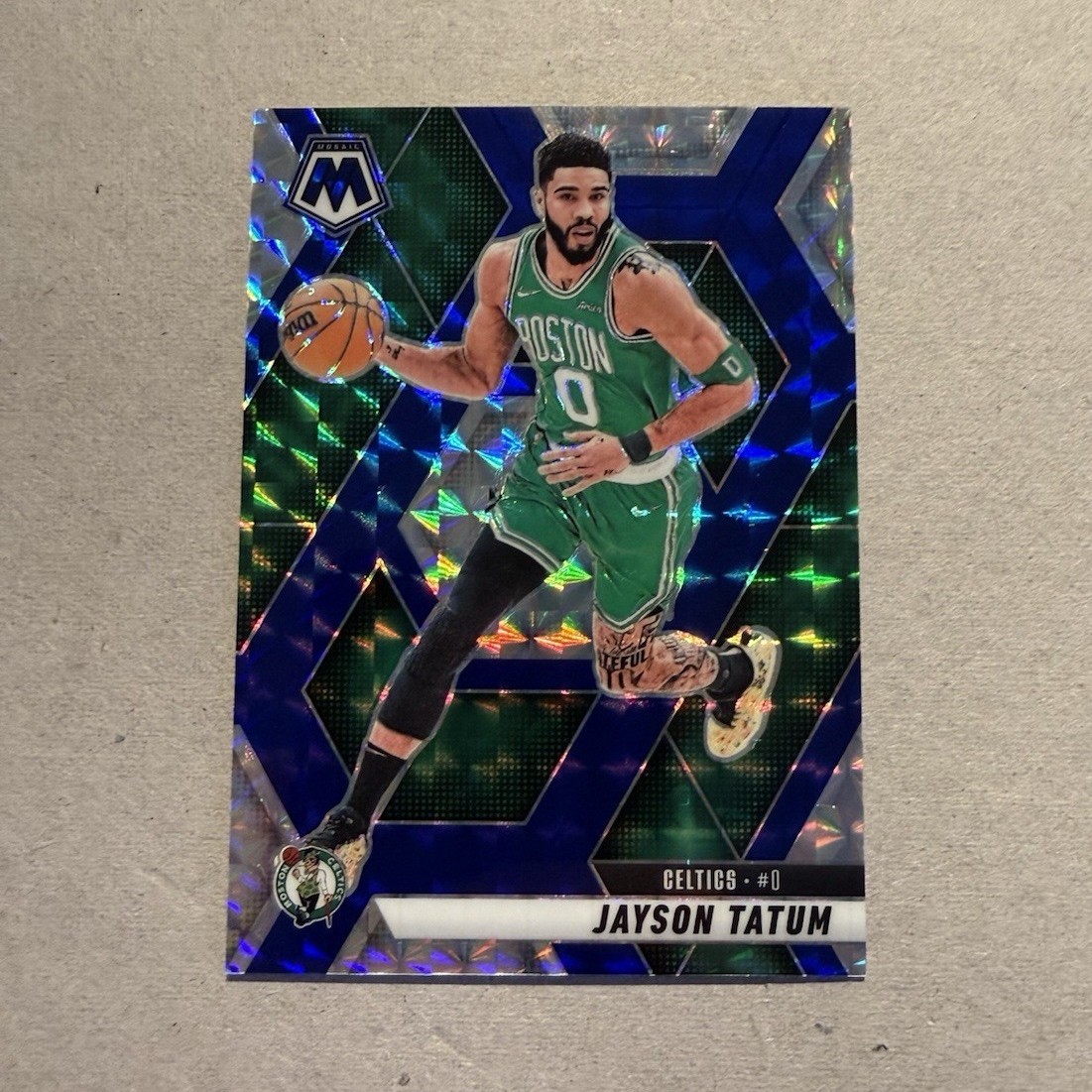 Panini 2024-25 Mosaic Jayson Tatum #188 Choice Blue Mosaic Prizm /45