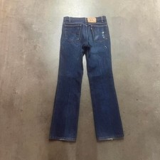 80s Levi's 517 orange tab distressed dark wash bootcut jeans flare USA made 31