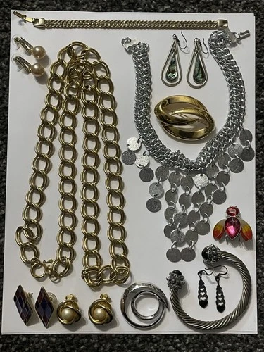 Vintage Gold/Silver Tone Jewelry Lot~12pc/8 Signed~Trifari Carolee 925 Napier+++