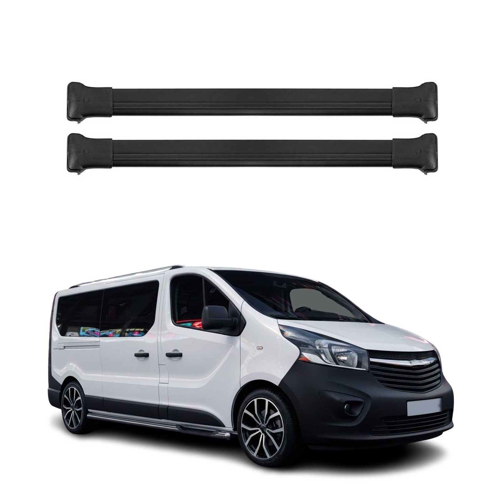 Barres de toit OMAC premium en aluminium noir de haute résistance Fiat Talento