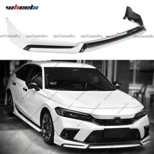 For 2022-24 Honda Civic Yofer V3 Pearl White & BLK Front Bumper Lip Splitter Kit