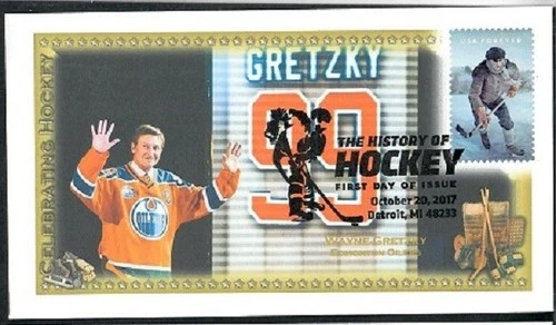 USA 2017 Canada FDC: The History of Hockey Homemade Rare Cachet - Wayne Gretzky