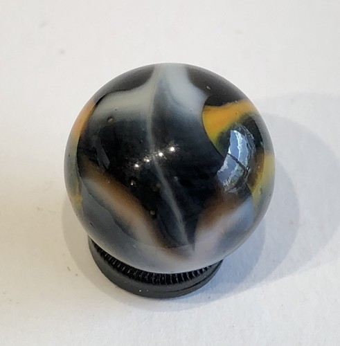 Peltier Wonky Rainbo Marble Translucent Amber Base Vintage NM 0.59” 19/32” - Picture 2 of 10