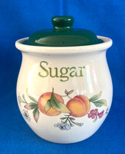 Vintage Cloverleaf Peaches & Cream Small Ceramic Sugar  Storage Jar.
