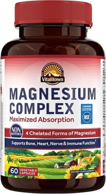 Vitalitown Magnesium Complex Supplement 500mg - NSF Certified Magnesium Glycinat