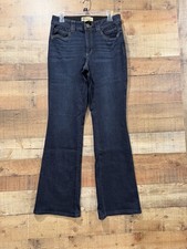 Democracy Dark Blue Flare Wide Leg Jeans With Abdominal Slimming Panel Size 8
