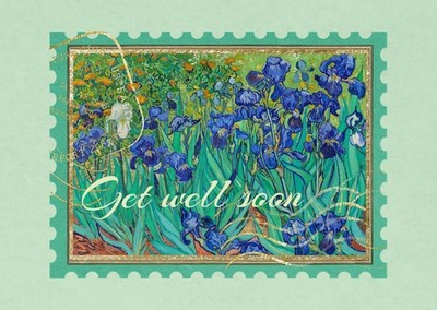 Van Gogh Iris Wandbild Poster - Get Well Soon Geschenk Premium Qualität