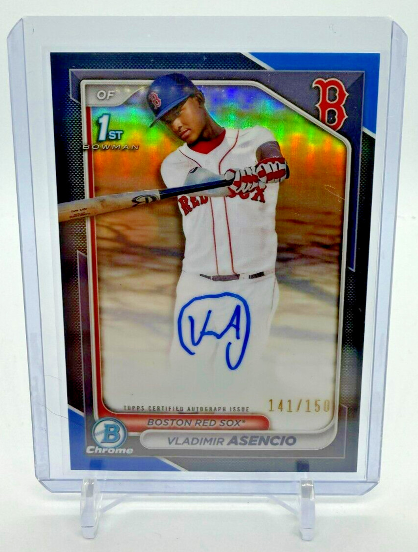 2024 Bowman Chrome Vladimir Asencio 1st Bowman Blue Refractor Auto 141/150