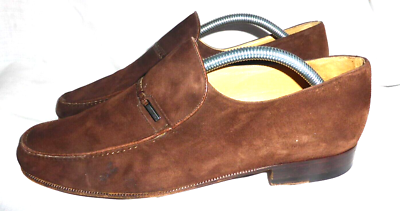 MORESCHI MEN BROWN LEATHER SLIP ON LOAFER SHOE SIZE UK 8.5  display picture 2