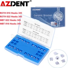 AZDENT Dental Orthodontic Clear Ceramic Brackets Braces Roth /MBT 022 Hook 345