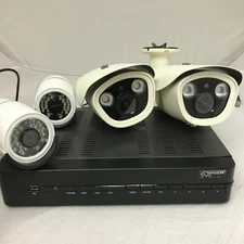 CCTV Security Cameras System 4K Analog 1*4CH DVR, 2*4MP Cameras, 2*8MP Cameras