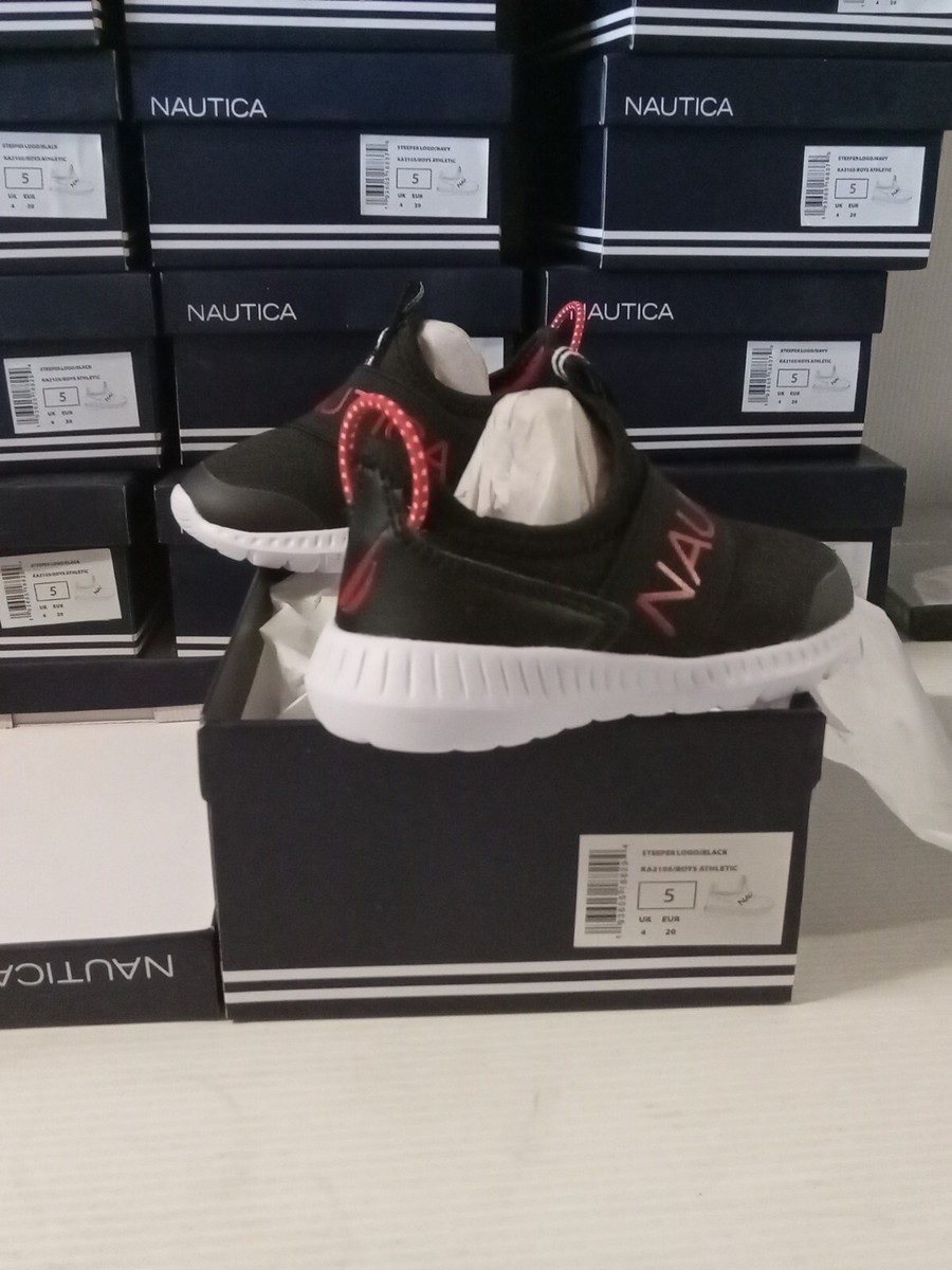 Nautica STEEPER LOGO Infant Toddler SIZE Sneakers Shoes BLACK