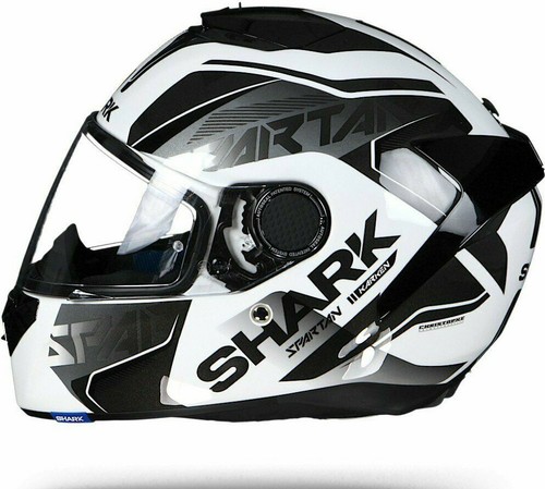 Casco moto Shark Spartan 1.2 Karken antracite bianco nero taglia S | eBay