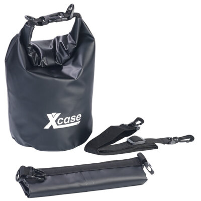 Xcase Wasserdichter Packsack, strapazierfähige Industrie-Plane, 5 l, schwarz