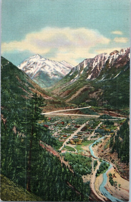 Ouray Zeigt Mio. Dollar Highway Und MT Abram Colorado Postkarte Verschickt 1944