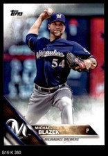 2016 Topps #380 Michael Blazek Brewers 8 - NM/MT