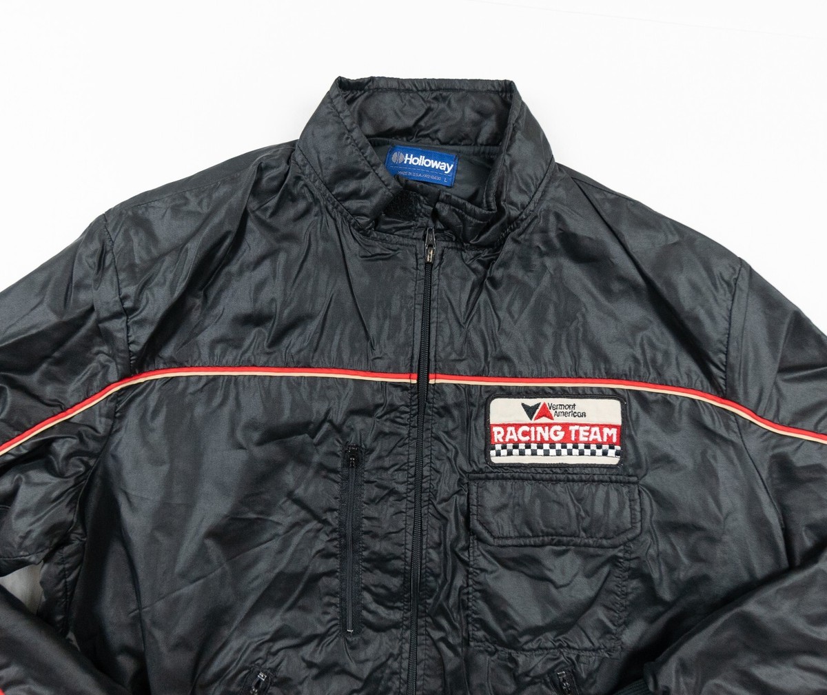 Vintage Vermont Racing Team Jacket Black Windbreaker Indy Vintage Vermont Racing Team Jacket Black Windbreaker Indy