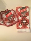 Set porta pentole cucina 4 luglio 3 pz Grill Eat Chill Repeat Home Collection rosso