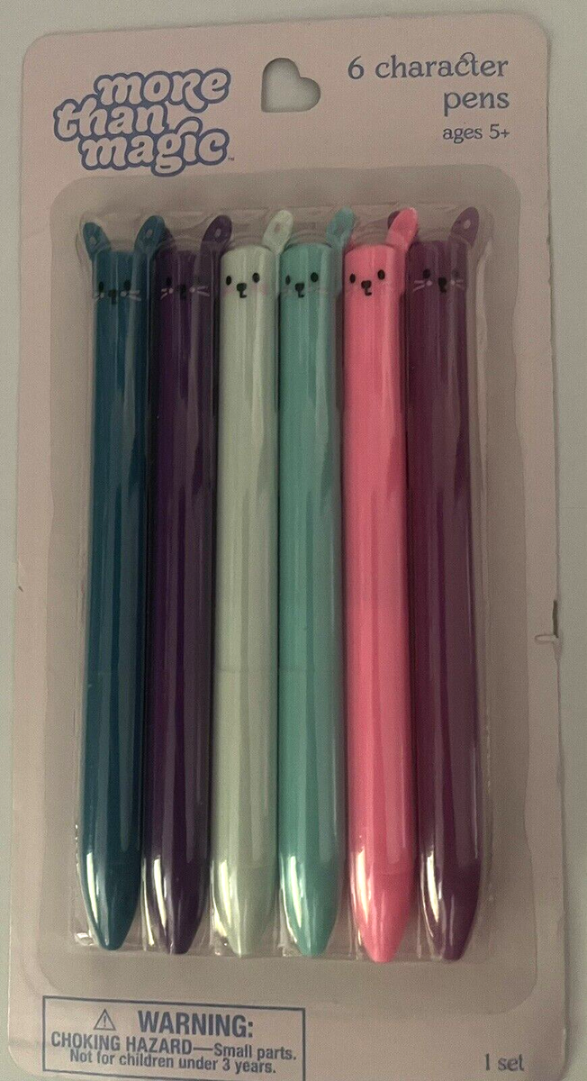 More Than Magic Pack of Cat Themed Character Pens Two Ink Colors Per  Pen