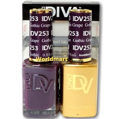 DND DIVA Gel Nail Polish 0.5oz LED/UV Color Gel Duo DV253- Gothic Grape