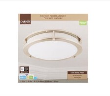 12inch Silver Ring Dimmable LED Flush Mount Ceiling Light Fixture Satin Nickel
