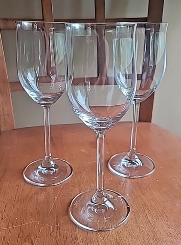 3 White Wine Glass Goblet YOUNG Waterford Crystal Marquis Vintage Pattern 8 5/8"