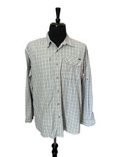Eddie Bauer Travex Shirt Mens XL Plaid LS Hiking Travel Vented Zip Pocket