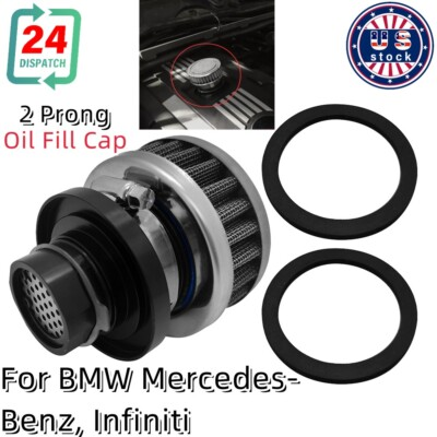 #ad #ad One Way Valve Cover Crankcase Breather For BMW N54 Mercedes Oil Fill Cap 2 Prong $46.99