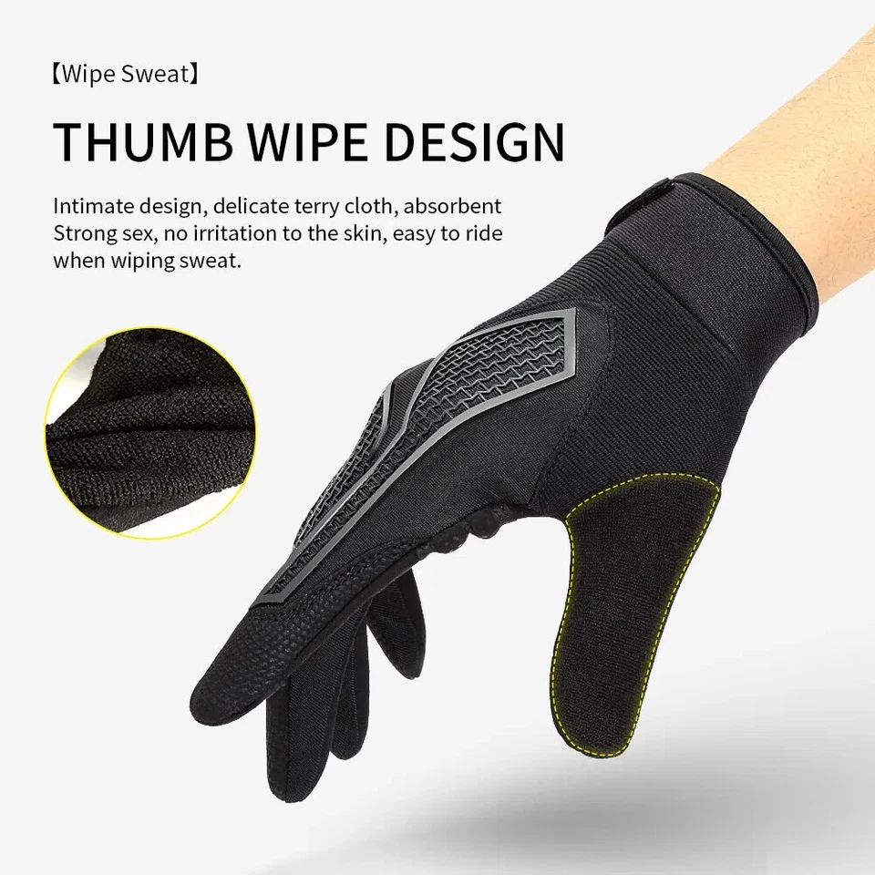 Guantes de Ciclismo Negro Pantalla Táctil Hombres Mujeres Bicicleta de Carretera Guantes Gimnasio Montar Gel Foto 4 de 4