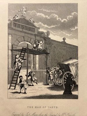 Antik Stahlstich 1860 Satire Humor Taste Illustration Engraving Illustration - Bild 1 von 4