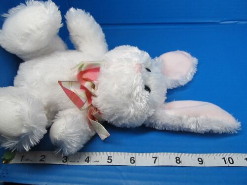 Hallmark White Bunny Rabbit With Plaid Ribbon Plush 8" Stuffed Animal Easter - Picture 7 of 7