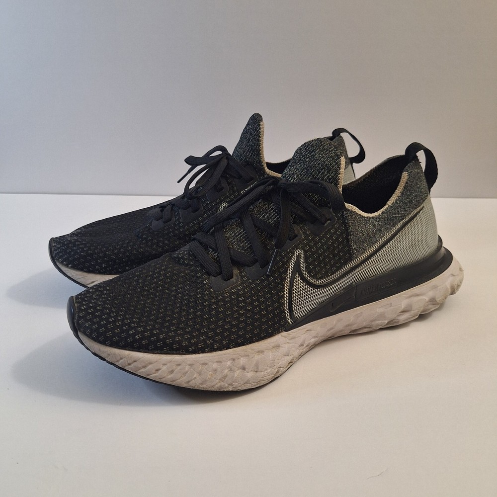 Nike React Infinity Run Flyknit Black White Running Shoes Mens Size 13