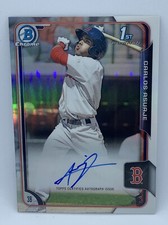 2015 Bowman Chrome Carlos Asuaje Red Sox 1st Prospect Refractor Auto 442/499