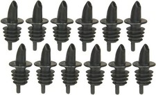 Update International Free-Flow Liquor Bottle Speed Pourers, Black, 12 count