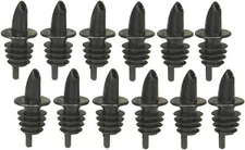 Update International Free-Flow Liquor Bottle Speed Pourers, Black, 12 count