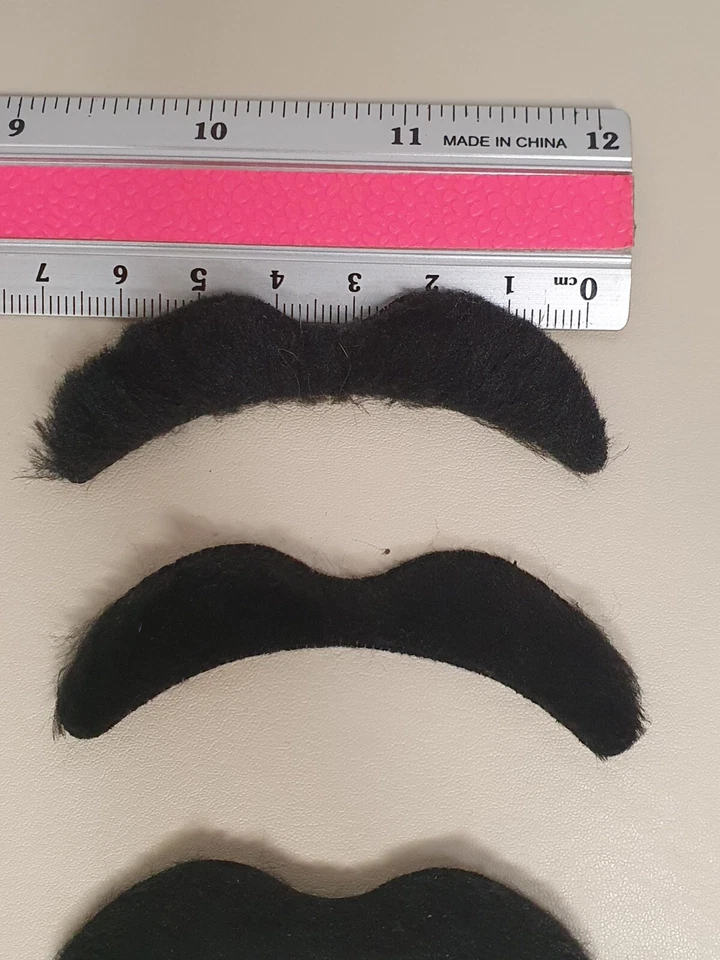 3x Niños Pequeño Negro Palo con Falsa Novedad Bigotes Elegante Vestido Día Mundial del Libro Foto 3 de 4