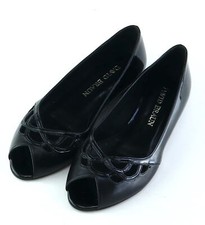 Slipper aus Leder Gr. 36 Schwarz Damen-Schuhe Freizeitschuhe RPW