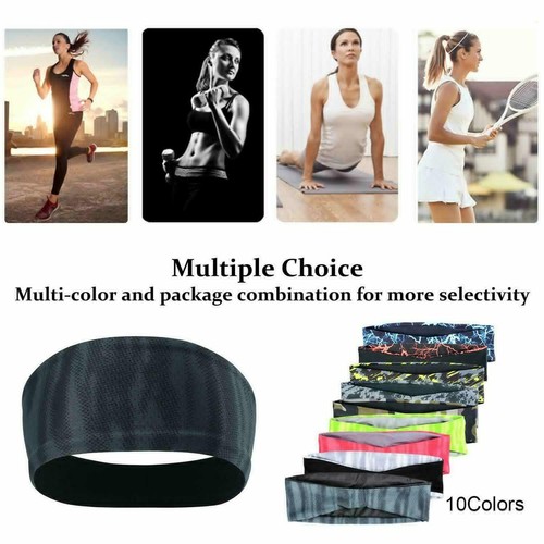 Men Moisture Wicking Sweatband Headband Running Sports Hairband Bandana Headgear - Picture 7 of 22