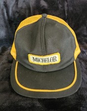 VGUC Vintage 1980s Michelob Beer Black and Gold Snap Back Trucker Hat