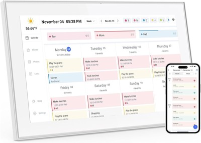 15.6  Smart Digital Calendar & Planner   Wi-Fi Family Organizer with Chore Chart