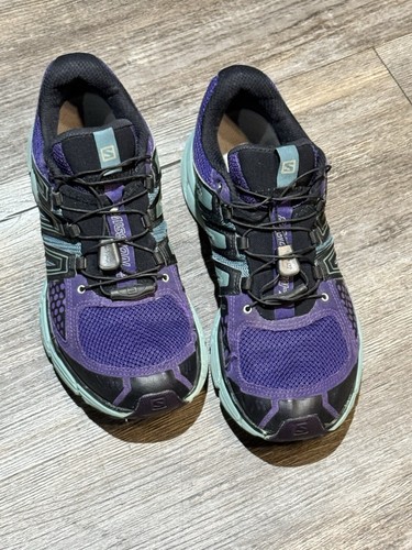Salomon X-Mission 3 Womens's Trail- Running Shoes Sz 10 Black/Purple Contagrip - Picture 2 of 7