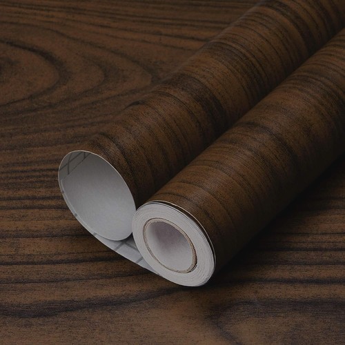 Walnut Wood Grain Contact Paper Vinyl Adhesive Peel & Stick Wallpaper Removable
