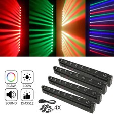 4PCS 100W RGBW LED Moving Head DJ Light Bar Beam DMX Stage Disco Party Lights