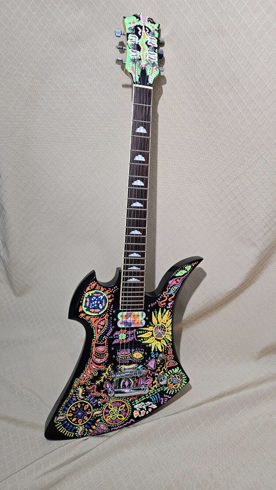 Fernandes/Burny Unbranded Paisley HANDPAINTED Custom Guitar HIDE X Japan Cosplay