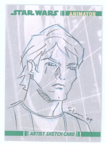 2008 Topps Star Wars Clone Wars Stewart Lee Animator Sketchkarte 1/1