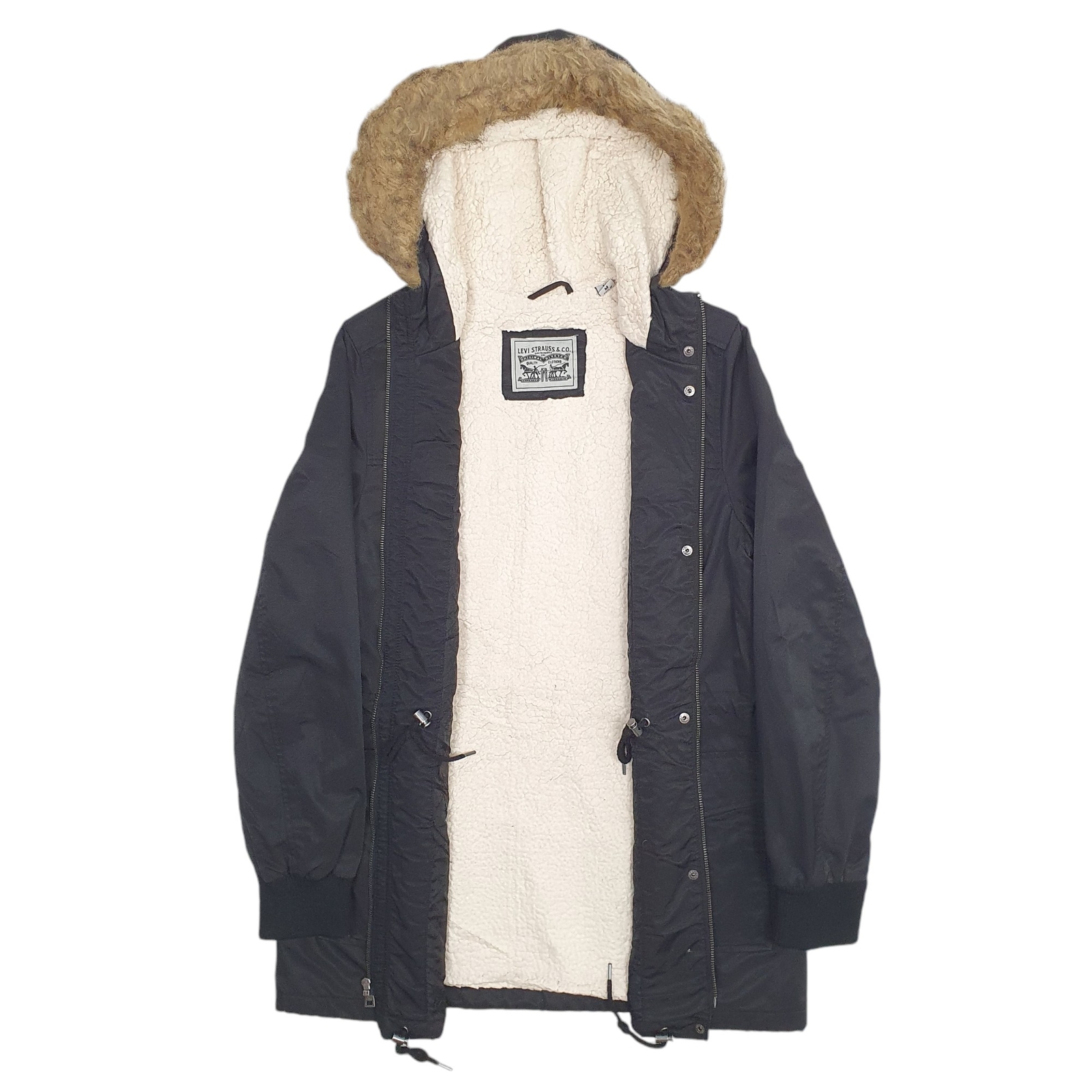 LEVIS Parka Jacket Coat Insulated Fleece Lined Womens M image 2
