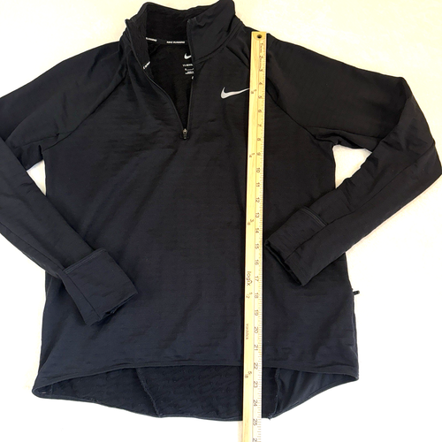 NIKE Running ThermaFit Shirt Mens M Black Swoosh 1/4 Zip Activewear Pullover - Picture 7 of 11