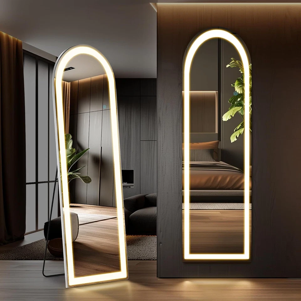 Mirror Full Length Standing Mirror LED Lights Full Body Floor Standing Mirrors - Image 2 of 4